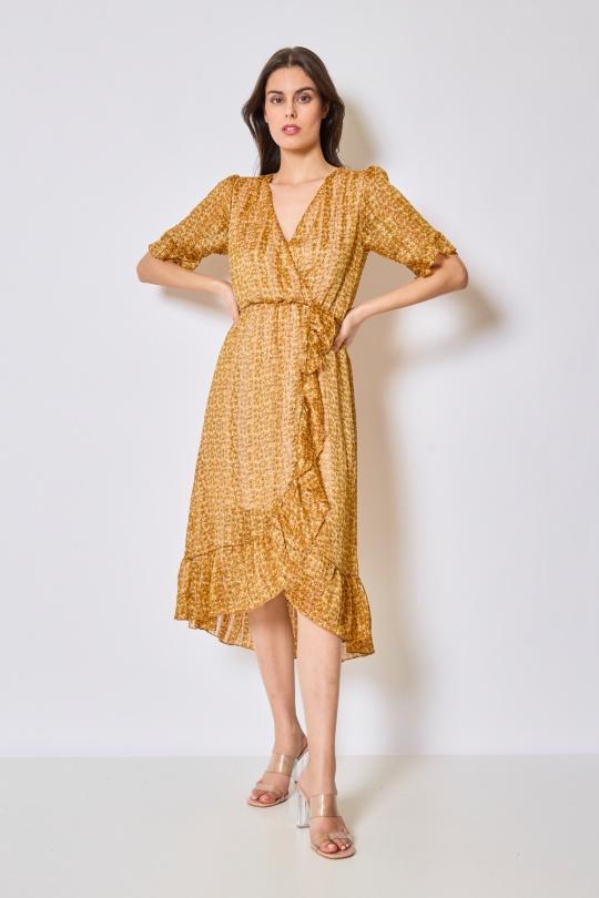Robe longue moutarde