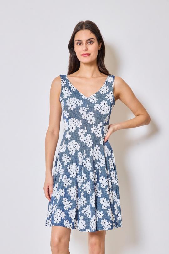 Robe mi-longue fleurie