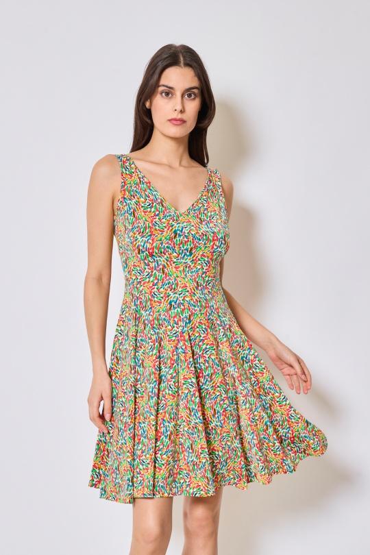 Robe mi-longue couleurs